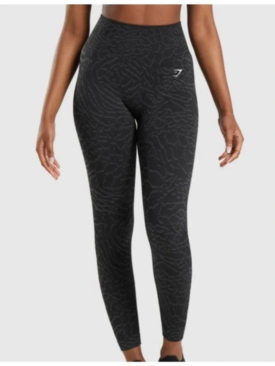 Gymshark Adapt Animal Seamless High-Waisted Leggings - Black/Gray #V00 - Picture 1 of 6